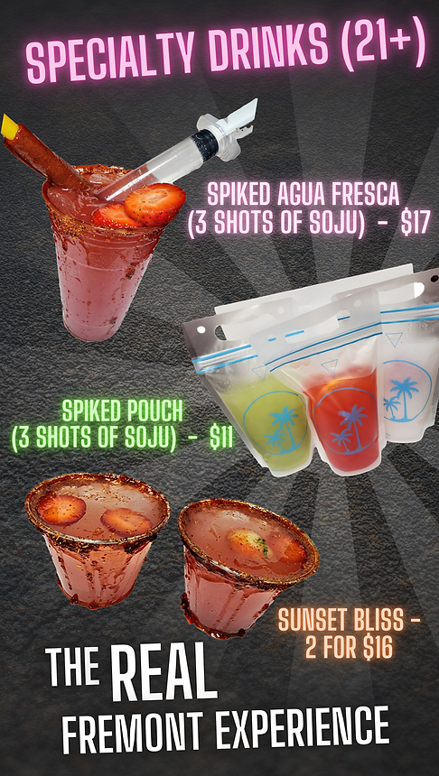 Specialty Drinks Menu - Dirt Dog Fremont