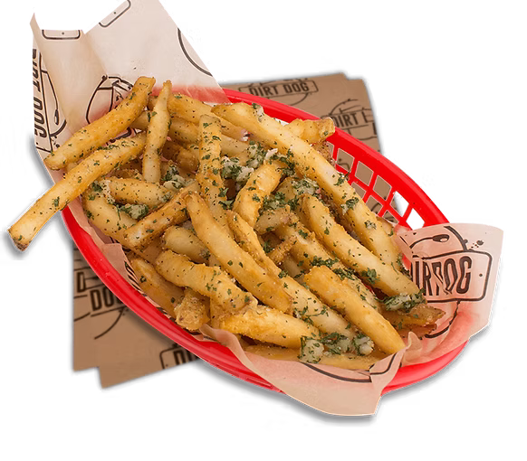 Garlic Fries Served at Dirt Dog LA