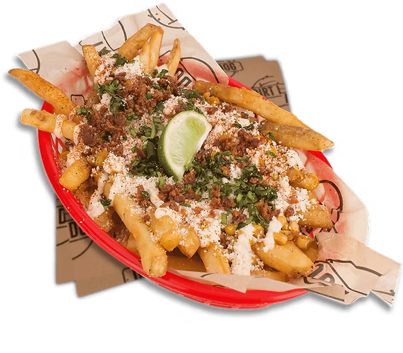Elote Fries Served at Dirt Dog LA