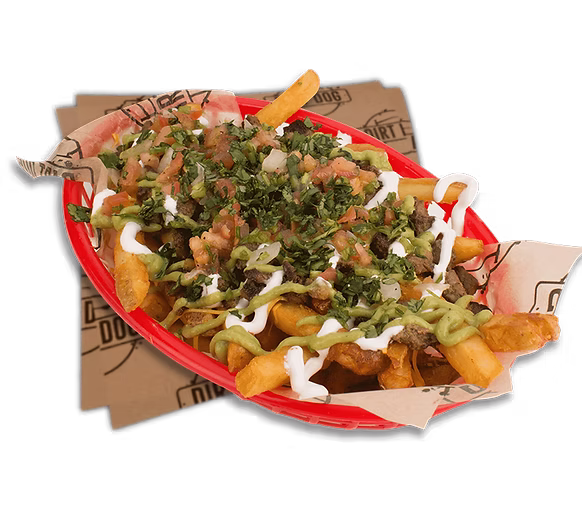 Carne Asada Fries Served at Dirt Dog LA