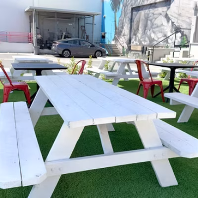 Outside Patio Seating for Guests at Dirt Dog Las Vegas Commerce